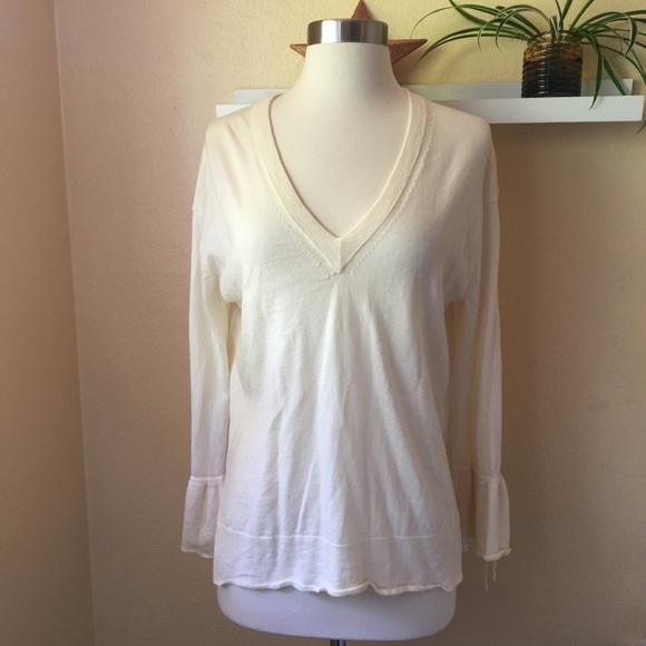 J. Crew V-Neck Sweater Merino Wool Medium - Picture 2 of 8